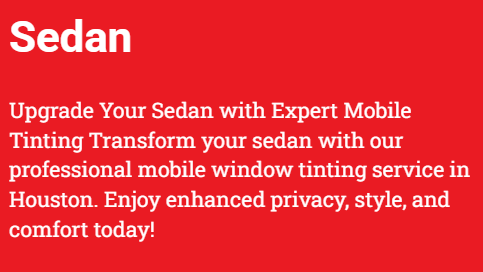 Sedan body type window tint in houston
