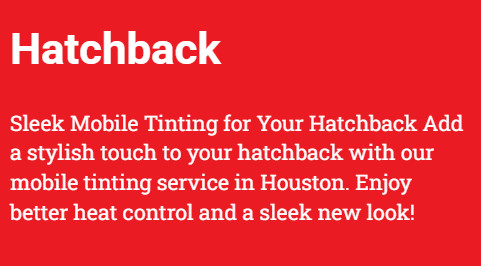 Hatchback car window tint in houston